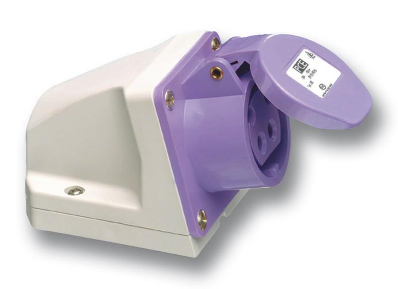 PCE WCD opbouw CEE 16A - 42V 2P - IP44 - 12h - wit bajonet klapdeksel